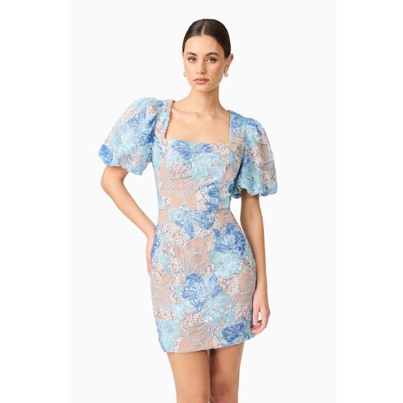 Elliatt Leoni Sequined Puff Sleeve Mini Dress - Picture 2 of 10